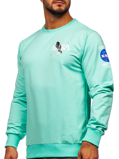 Boje metvice s printom muška dukserica bez kapuljače Bolf 6476