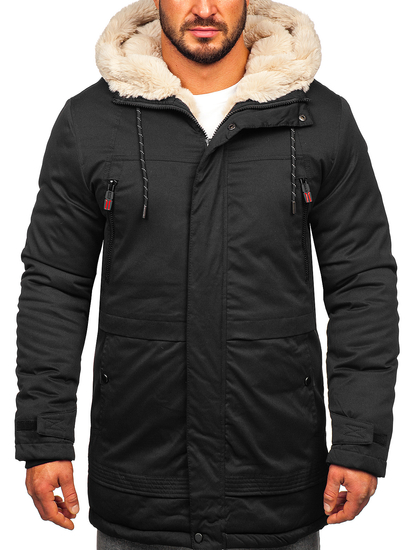 Crna muška zimska jakna parka Bolf 22M51