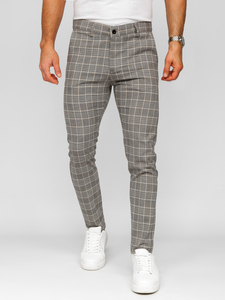 Elegantne muške hlače na kockice Bež Bolf 184171