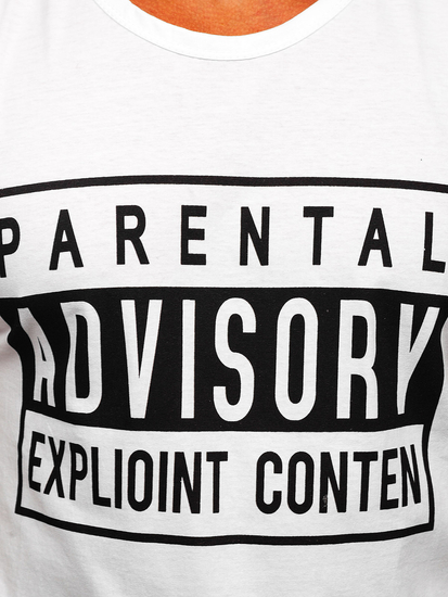 Bijela majica tank top s printom Bolf 14828