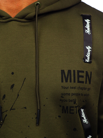 Zelena muška majica s kapuljačom s printom Bolf LJ0586A