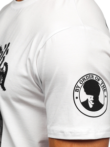 Bijela majica muška s aplikacijama Bolf 21004