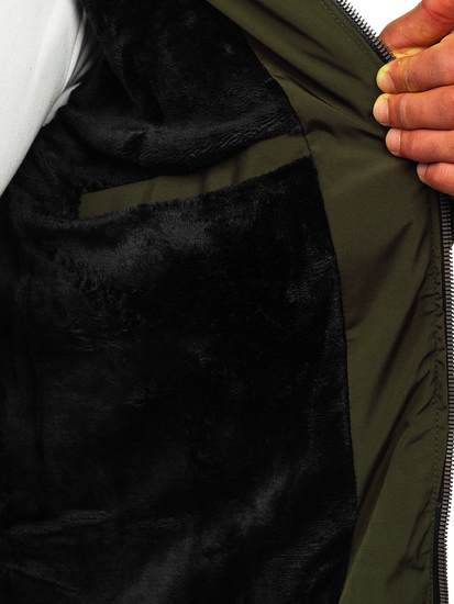 Zelena prošivena muška zimska jakna Bolf 6906