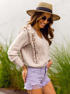 Ljubičaste kratke hlače od trapera ženske Bolf A63