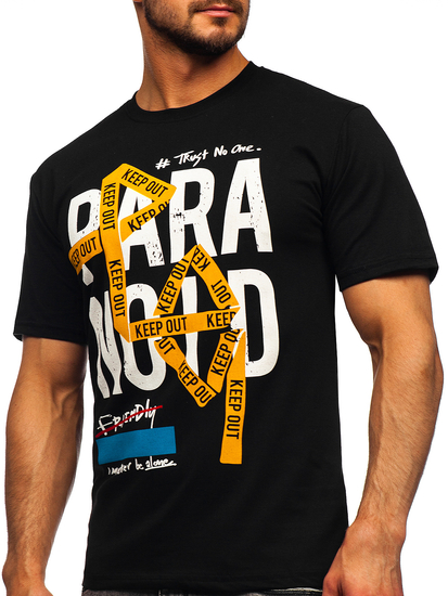 Crna majica muška s printom Bolf 2309-1