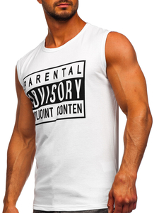 Bijela majica tank top s printom Bolf 14828