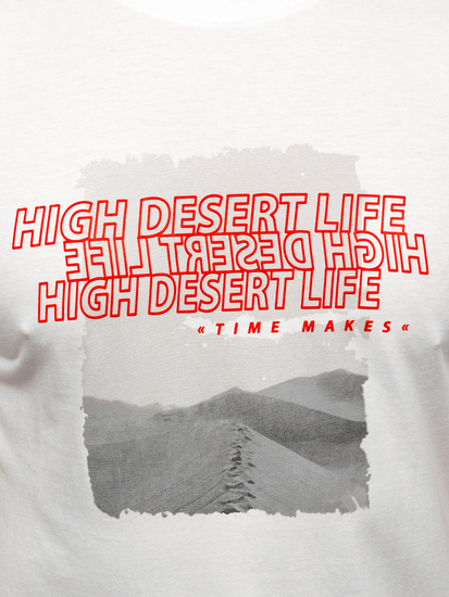 Muška pamučna majica s printom Bijela Bolf MPO3465