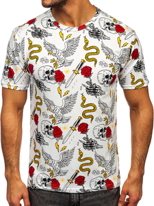 Bijela majica muška s printom Bolf 14900