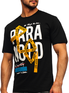 Crna majica muška s printom Bolf 2309-1