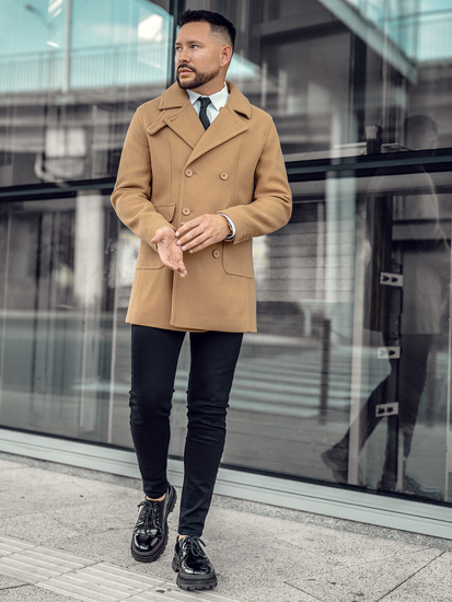 Muški kratki zimski kaput na dvostruko kopčanje Camel Bolf 11Z8215A