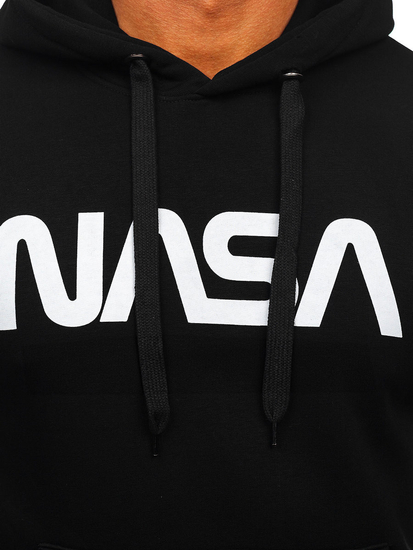 Muška majica s kapuljačom s printom klokana Crna Bolf 14600