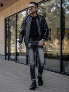 Crne traperice muške slim fit Bolf MP0056G