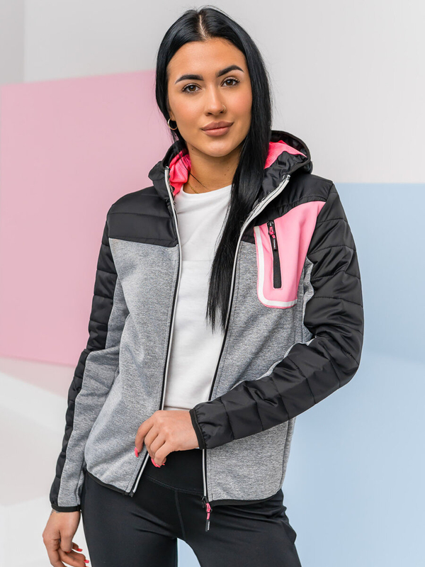 Ženska majica-jakna s kapuljačom crna Bolf KSW4006