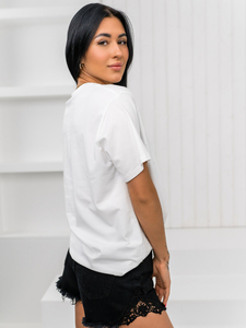 Ženska majica s printom Bijela Bolf 96T650