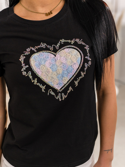 Ženska majica s printom Crna Bolf 95T2510