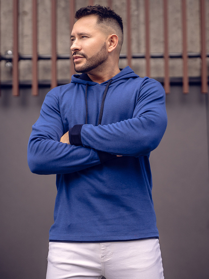 Dukserica muška s kapuljačom indigo Bolf 145380