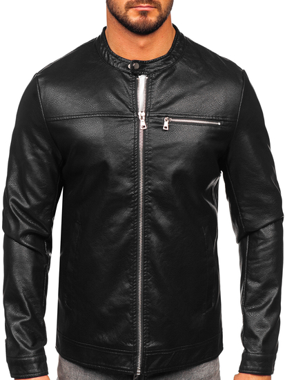 Crna kožna jakna muška Bolf 11Z8025