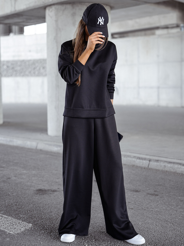 Ženski dvodijelni trenirke komplet crni Bolf 821111