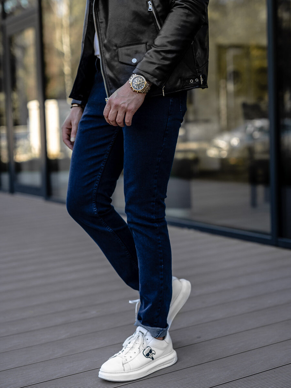 Tamnoplave traperice muške slim fit Bolf 5066