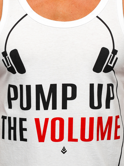 Bijela boxer majica tank top s printom Bolf 14835