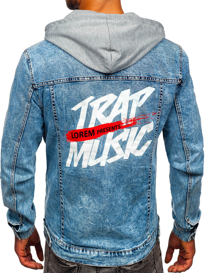 Tamnoplava muška jakna od trapera s kapuljačom Bolf HY958