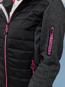 Ženska prošivena majica-jakna s kapuljačom crna Bolf KSW4001