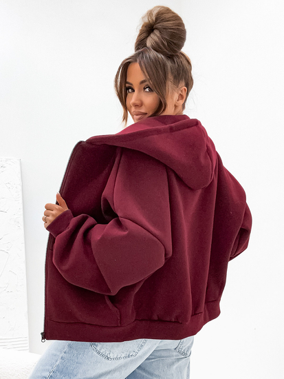 Ženska podstavljena hoodica s kapuljačom bordo Bolf 821112