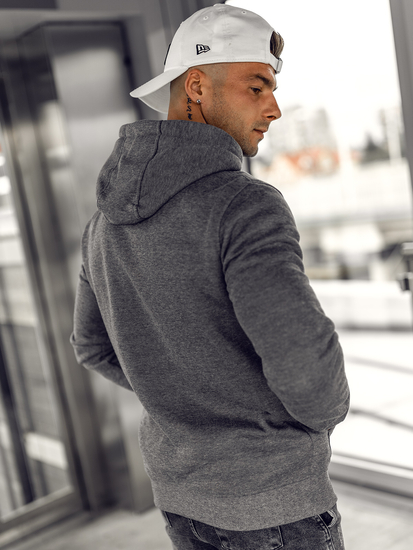 Antracitna muška majica s kapuljačom Bolf 2008A