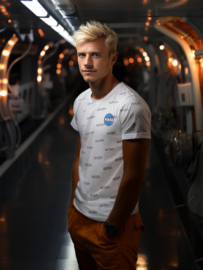 Bijela muška majica s printom Bolf 14950