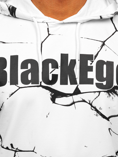 Bijela s printom dukserica muška s kapuljačom Bolf 6453