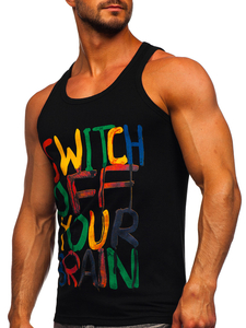 Crna boxer majica tank top s printom Bolf 14837