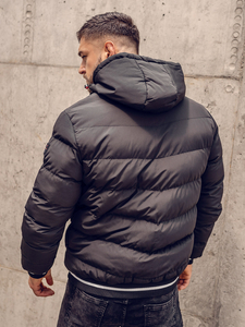 Crno-zlatna dvokrevetna prošivena muška zimska jakna Bolf 7417A