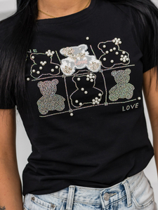 Ženska majica s printom Crna Bolf 96T615