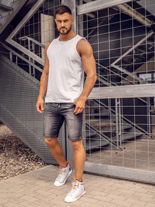 Bijela pamučna muška potkošulja bez printa Bolf 1205A