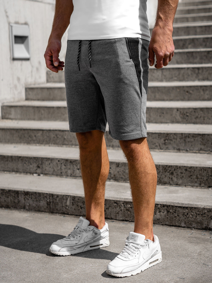 Kratke sportke hlače muške sive-crne Bolf Q3876