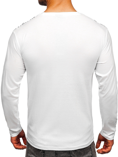 Longsleeve majica muška s printom bijela Bolf 1213