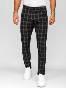 Elegantne muške hlače na kockice Crna Bolf 184188