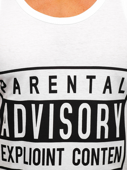 Bijela boxer majica tank top s printom Bolf 14855