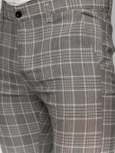 Elegantne muške hlače na kockice Sivo Bolf 184171