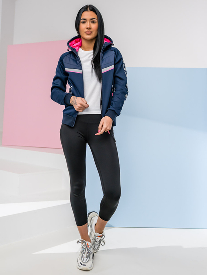 Ženska prijelazna majica-jakna s kapuljačom tamnoplava Bolf KSW4012