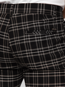 Elegantne muške hlače na kockice Crna Bolf 184166