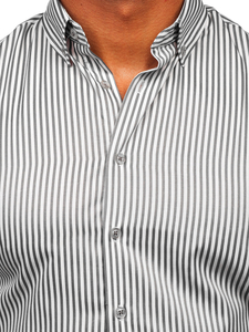 Grafitna prugasta muška košulja dugih rukava Bolf 22731