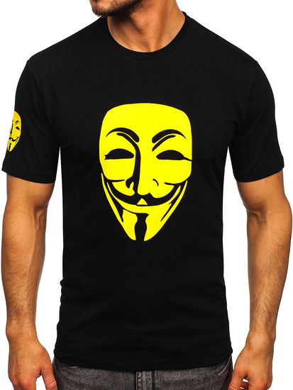 Crna majica muška s printom Bolf 192367