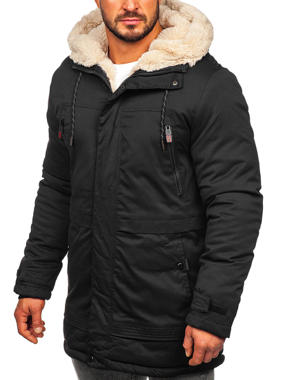 Crna muška zimska jakna parka Bolf 22M51