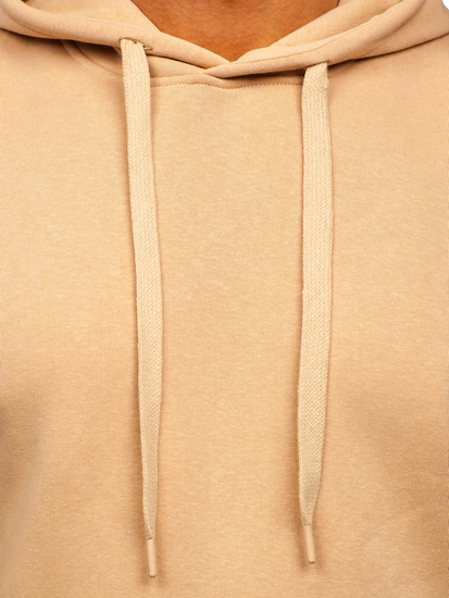 Bež muška dukserica s kapuljačom s klokan džepom Bolf 1004