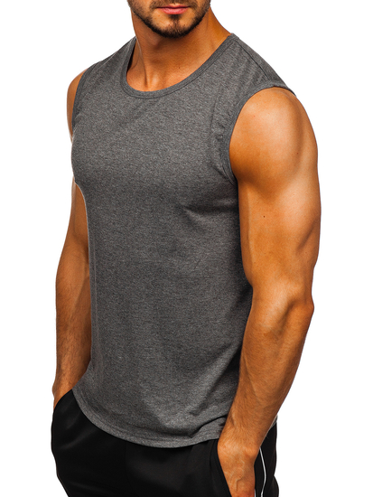 Majica tank top bez printa grafitna Bolf 99001