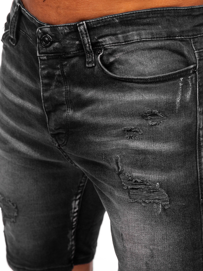 Muške traper kratke hlače Crna Bolf 0376