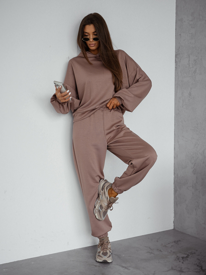 Ženski dvodijelni trenirke komplet s kapuljačom cappuccino Bolf 525