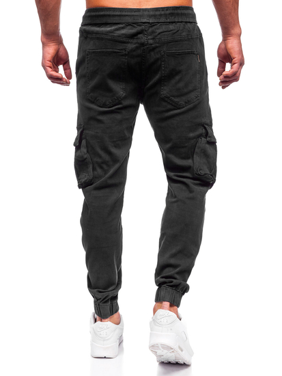 Crne muške traper cargo joggers hlače Bolf MP0105N
