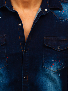 Tamnoplava košulja muška od trapera dugih rukava Bolf R703